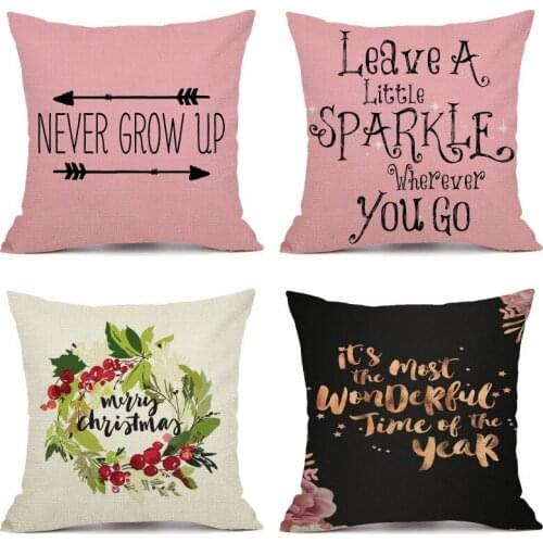 XUNYU English Letter Pillowcase Sofa Square Decorative Throw Pillow Cover Car Cushion Cover 45X45cm AC155