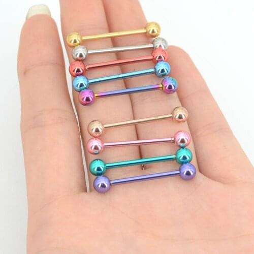 Surgical Steel Tongue Piercing Lot 14G 1.6x20mmTongue Piercing Bar Pack Nipple Piercing Set Piercing Lengua Bulk Tongue Ring Set