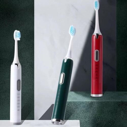 Rechargeable Waterproof Electric Ultrasonic Toothbrush+4 Replacement Soft Heads