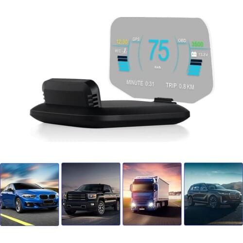 Head Up Display Projector HUD OBD2+GPS Dual Mode Digital Car Speedometer Water Oil Temp RPM MPH KMH Auto Electronic Accessories