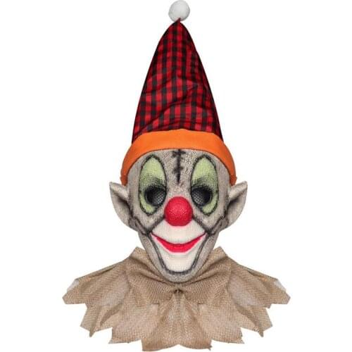 Halloween Cosplay Props Horror Clown Linen Face Cover for Masquerade Easter Joker Face Cover