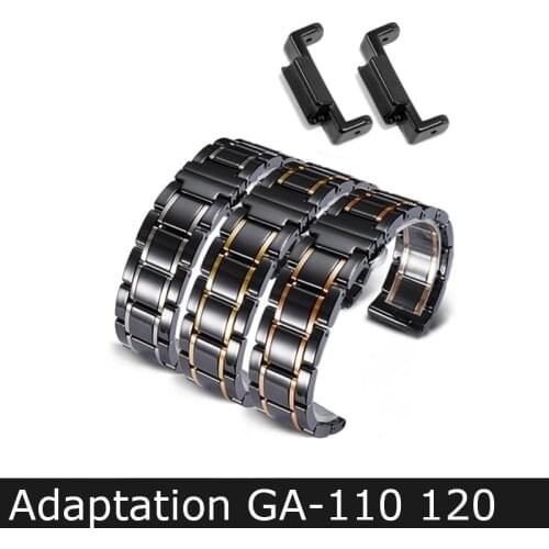 Black White Ceramic Watchband Replacement Casio GA110 100 120 GD GA400 Steel Fine Men And Women Watch Chain