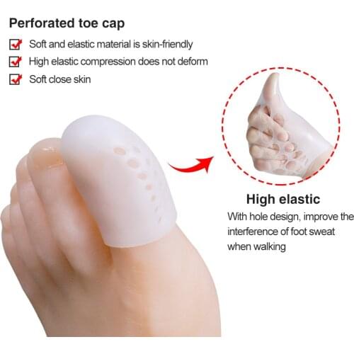 10pc/set Big Toe Protector Silicone Toe Covers Tube With Holes Protect Thumb Corns Calluses Blister Toe Separators Foot Care