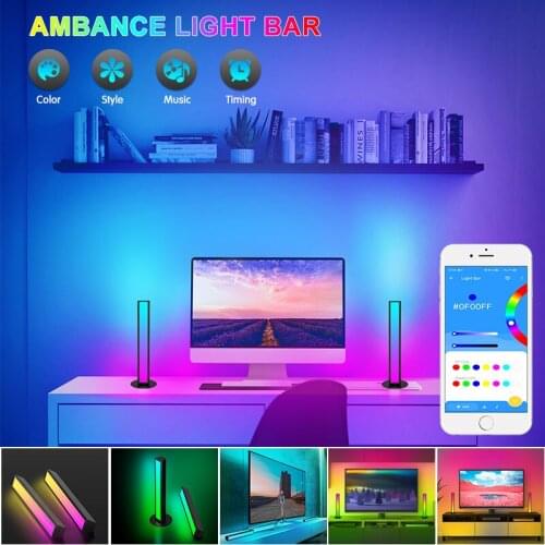 RGB LED Light Smart RGB Light Bars Scene Music Modes Bluetooth-APP Colorful Night Lamp Entertainment PC TV Room Decoration