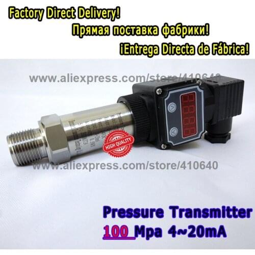 LED Diffused Silicon Digital Display Pressure Transducer Range 100Mpa Output 4 to 20mA Power 15 to 36VDC Pressure Port M20x1.5