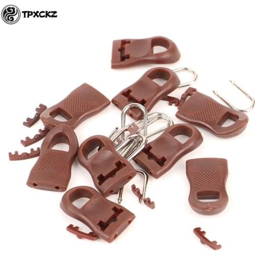 10Pcs Universal Detachable Mini Zip Fixer Replacement Zipper Tags Puller Set For Down Jackets And Bags Black Zippers Pull Cord