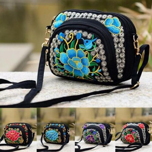 Vintage Women Handbag Hmong Vintage Tote Messenger Hippie Ethnic Shoulder Bag Embroidery Boho
