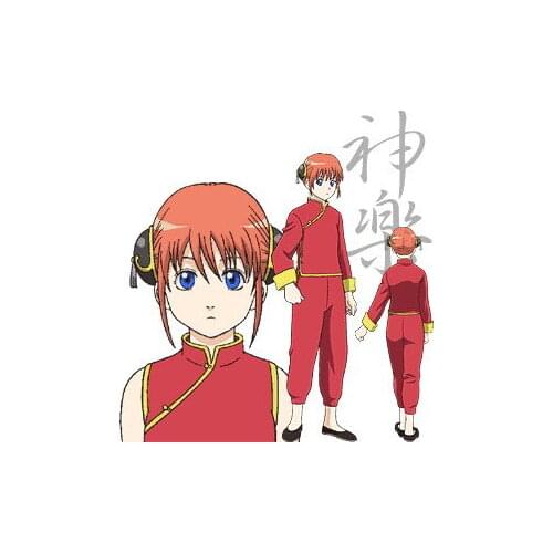 Silver Soul Kagura Cosplay Costume Women Japanese Anime Kagura Chinese Dress Wig Cosplay Kungfu Wear Cheongsam Outfits