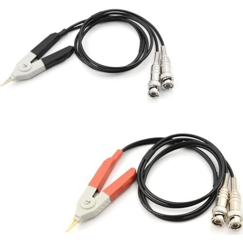 1 Set Test Clip Lead / Clip Cable / Clamp Terminal For LCR Meter With 4 BNC Test Wires ( Include 2 Cable (red And Black))