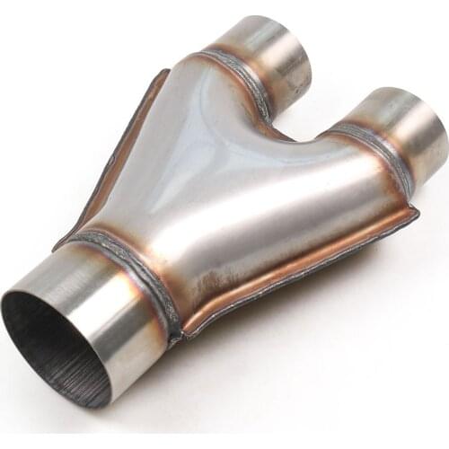 1PC Exhaust Y Pipe 3" Inlet 2.5"/ 3" Outlet Weld-on Dual Exhaust Pipe Stainless Steel Y Type Pipe Adapter Connector Car Supplies