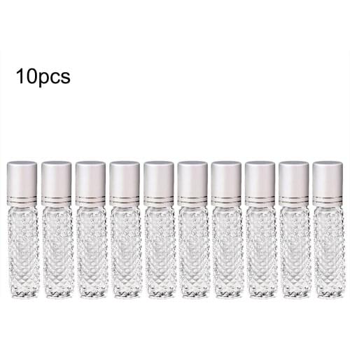 10pcs/set 10ml Anti-slip Glass Roller Ball Empty Glass Roll On Bottle Sample Test Essential Oil Vials With Roller Glass Ball