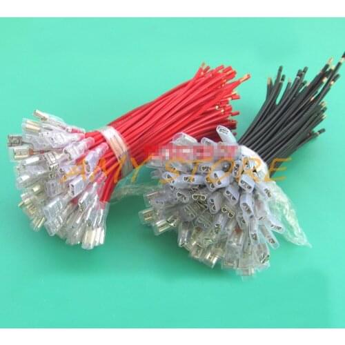 20pcs 0.5mm2 10/15/20/25/30cmWire Cold Pressing Connector 2.8 4.8mm 6.3mm Female Male Insert Plug Spring Terminal Battery Switch