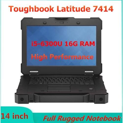 2021 high Quality For DELL Latitude 7414 Full Rugged Toughbook with i5-6300u 16GB RAM SSD For auto diagnostic tool 14''HD screen