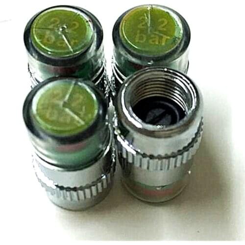 4Pcs/Lot 2.2Bar 32PSI Universality Air Warning Alert Tire Valve Pressure Sensor Monitor Light Cap Indicator For Car Tire Cap