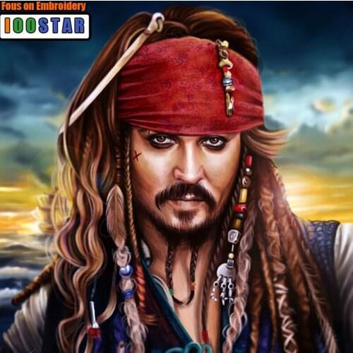 5D Diamond Embroidery DIY Diamond Painting Cross Stitch Pirate Captain Jack Full Diamond Pictures Of Rhinestones Mosaic Decor
