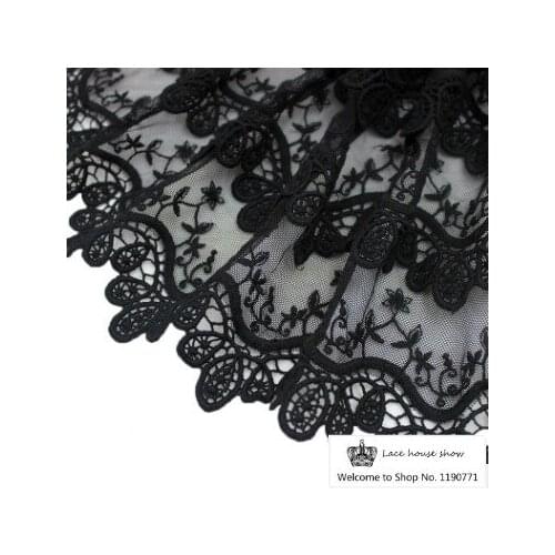 Free shipping Exquisite Three Layers Water Soluble + Lace Mesh Gauzet Accessories 35 cm wide