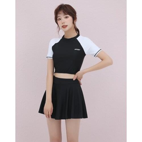 CH25 Women Sport Swimwear 2021 High Waisted Two-piece Swimsuits Black Bikinis Bathing Suits Summer Beach