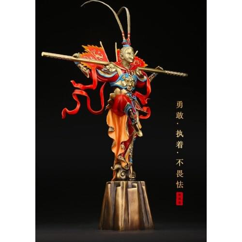 HOT SALE 50CM huge-home office TOP COOL Decorative - Business Hero Talisman WU KONG KING bronze Hand engraving art sculpture