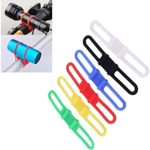 Mount Fix Bicycle Bandage Torch Light Phone Cycle Strap Bike Elastic Silicone Flashlight holder Mobile Fastener Band Tie