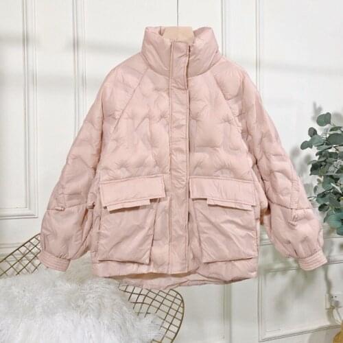 Fashion Women Jacket Black White Green Pink Loose Winter Coat 90% White duck down Waterproof Casual Outdoor Short Parker