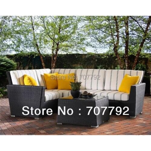 Top Sale Wicker Sectional Furniture Outdoor Small Conversation Sofa Set