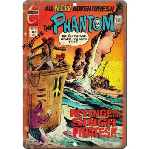 Metal Tin Sign The Phantom No 52 Comic Book Cover Reproduction J714 Wall Poster Vintage BBQ Restaurant Dinner Room Cafe Decor