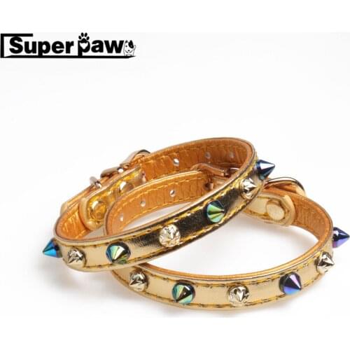 Fashion Pet Dog Colorful Rivet Collar for Small Medium Dogs Chihuahua Yorkie Schnauzer Pomeranian Cat Accessories Products MGL07