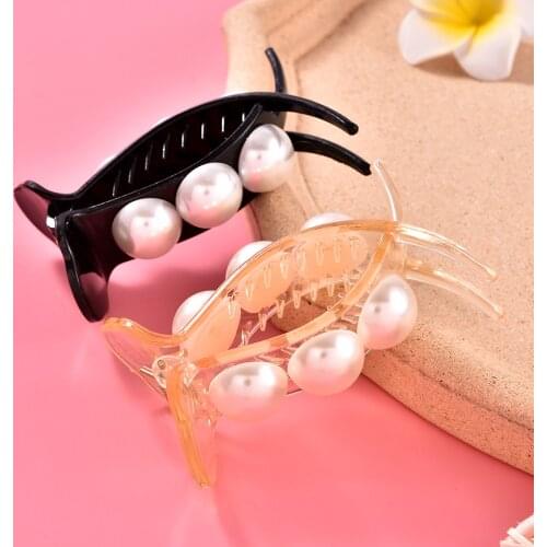 Fashion Net Celebrity Pearl Hairpin Ball Head Catch Clip Hair Chuck Hair Device Back Head Hair Headdress Female