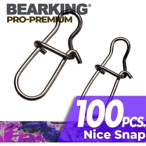 Hot 100pcs/lot bearking nice Snap Fishing Barrel Swivel Safety Snaps Hooks Fishhook Fishing Tackle Box Accessory tool lures
