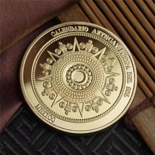 2021 New Maya Gold Silver Commemorative Coins Mexico Pyramid Aztec Prophecy Calendar Medals Mayan Civilization Religion Gifts