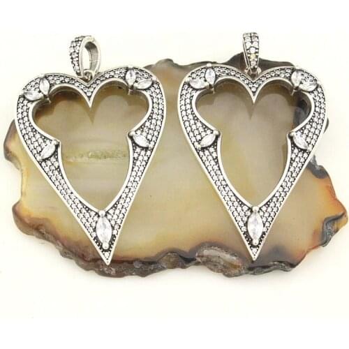 40*30mm 9pcs/lot New fashion heart cz pendant,popular ancient cz jewelry pendant,necklace accessories jewelry