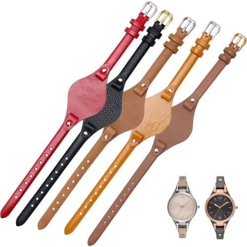 Genuine Leather Watchband Female Adaptation For Fossil ES3077 ES2830 ES3262 ES3060 Strap 8mm Fashion lady Small size bracelet