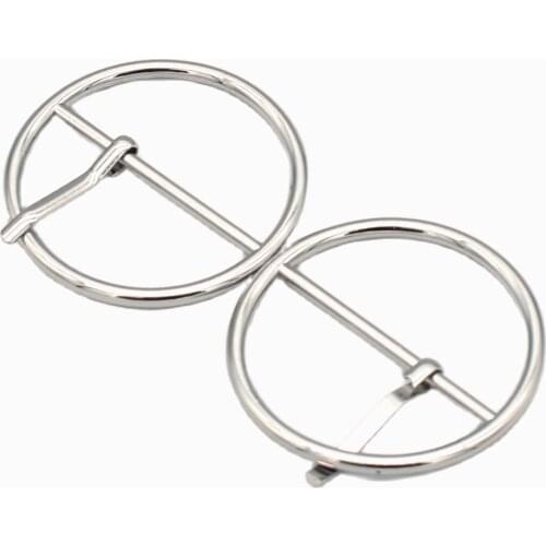 Silver pin buckle Center Bar Buckle 4pcs 39mm Slide Buckle suspender adjustable slide buckle slide adjusters Movable Center Bar