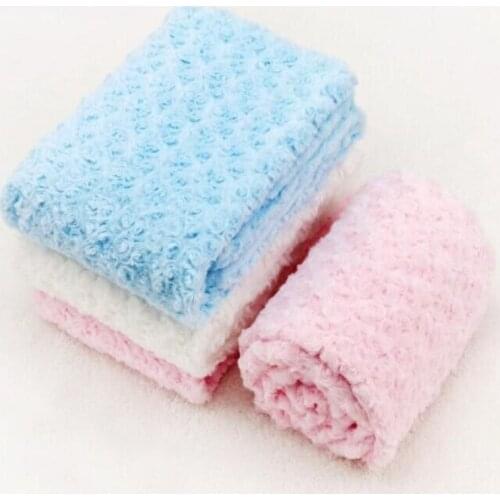 102*76cmRose Wool Blanket Baby Blanket Boys Girls Coral Cashmere Double Layer Fleece Infant Thickening Stroller Blanket