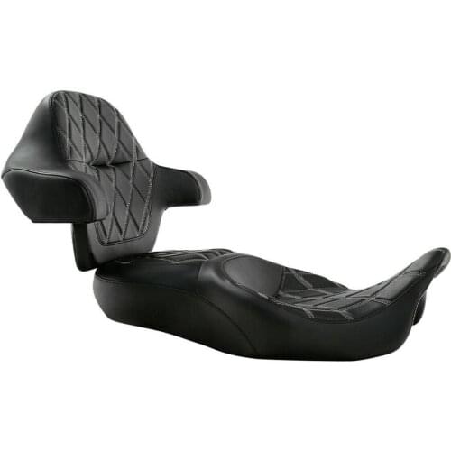 Motorcycle Gray Stitching Driver Passenger Seat Backrest For Harley Touring Road Street Glide 14-20