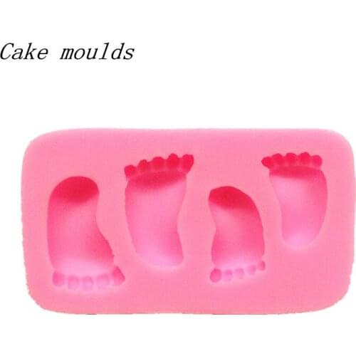 Silicone mold K066 baby feet shape baking mold Fondant cake mold chocolate mold Decoration tools