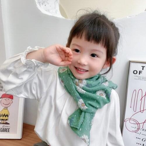 Korean Cartoon Cotton Baby Bib Spring Autumn Cute Daisy Thin Section Boys girls linen windproof Warm Snood Neckerchief N10