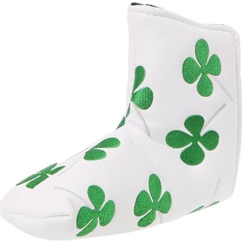 Shamrock Lucky Clover Golf Putter Head Cover Headcover Clover Golf Putter Head Cover Headcover For Taylormade Ping White