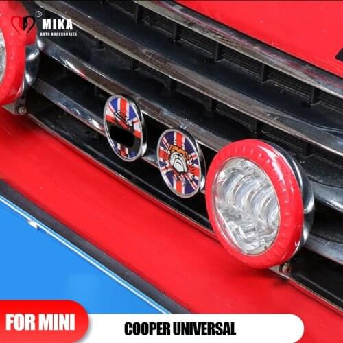 Universal For Mini Cooper Union Jack 3D Metal Car Front Grille Chrome Emblem Badge Stickers Auto Accessories Vehicle Decoration