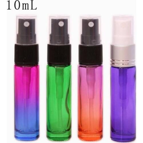 10ml Gradient Colors Refillable Sprayer Bottles Mini Glass Atomizer Empty Perfume Bottle F20172413