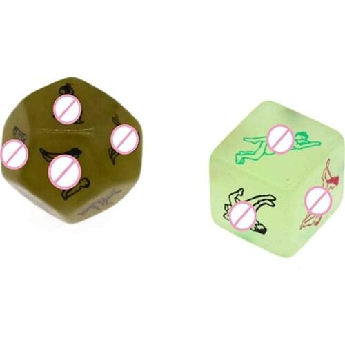 2 Pcs Funny Sex Dice Pose Flirting Sex Luminous Dice Adult Supplies Sex Toys Erotic Craps Toy For Couples Games