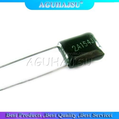 20pcs Polyester film capacitor 100V 120nF 150nF 220nF 330nF 470nF 2A124J 2A154J 2A224J 2A334J 2A474J