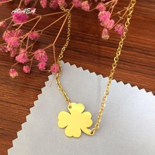 2020 New Clover Necklace Stainless Steel Clover Pendant Necklace Lucky Girl Gift Couple Jewelry Gift