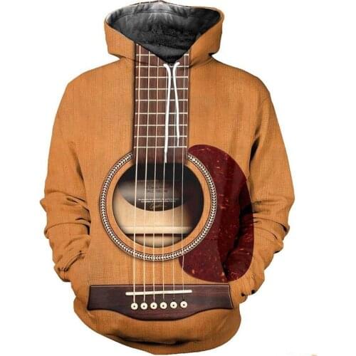 3D all print electric guitar art fashion zipper shirt casual Street hip hop hoodie-002
