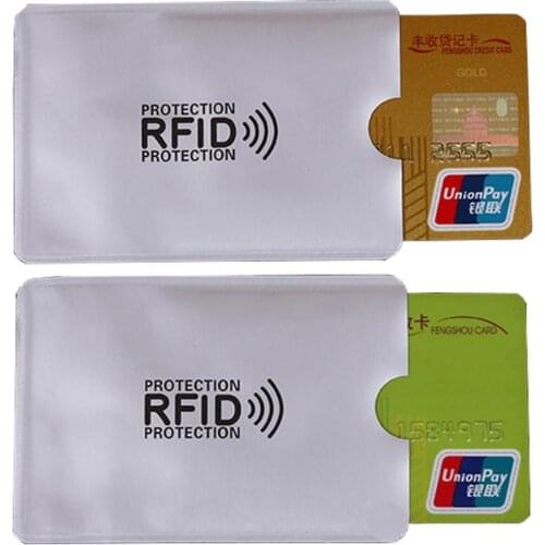 5pcs Anti Rfid Blocking Reader Lock Card Holder ID Bank Card Case Rfid Protection Metal Credit Card Holder Aluminium porte carte