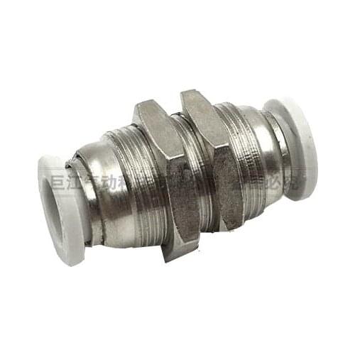 White boutique pneumatic connector partition quick plug PM8/10/12MM through series board butt pipe fittings Daquan 10pcs / bag