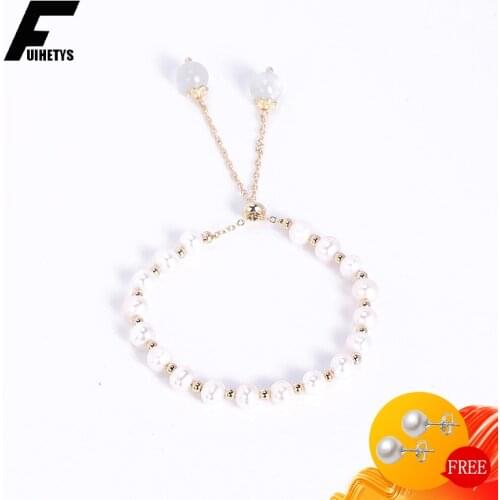 BaliJelry Fashion Silver Jewelry Women Bracelet Freshwater Pearl Crystal Gemstone Adjustable Bracelet Accessories for Wedding