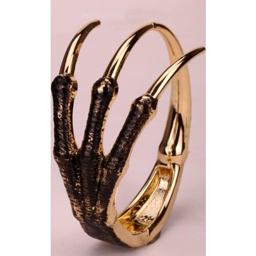 Skeleton hand claw bangle bracelet for women antique silver gold color FT43 wholesale dropship mothers day gifts for women mom