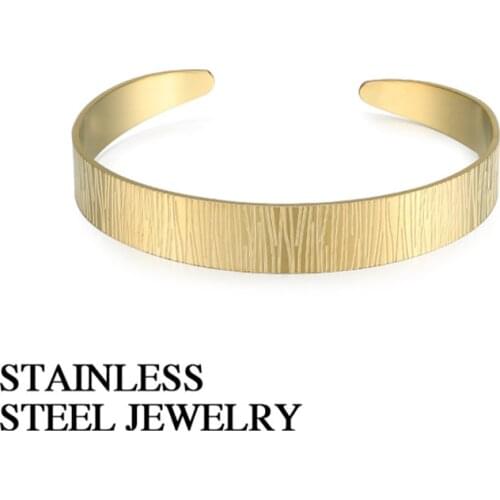 Stainless Steel Cuff Bracelets For Woman Adjustable Gold Silver Color Minimalism Bangles Party Gift Trendy Jewelry Accessories