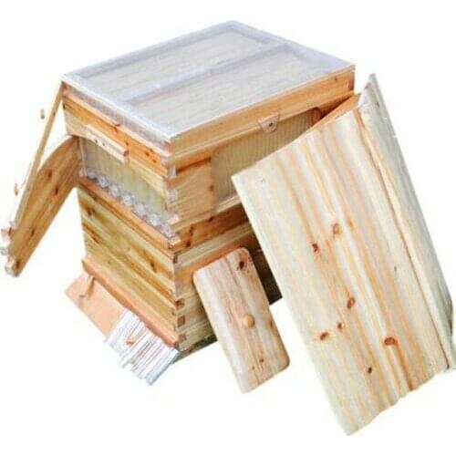 CE 7PCS Upgraded Beekeeping Tool Hive Frames + Beehive Wooden Brood Box